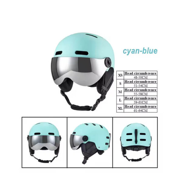 Half Open Face With Goggles Helmet Motorcycle - Image 2